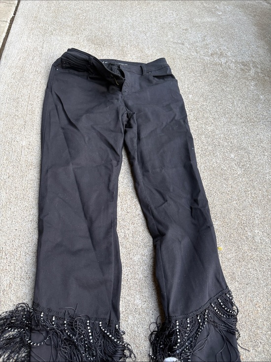 INC International Concepts Pants - INC International Concepts Black Women's Fringe Hem Pants